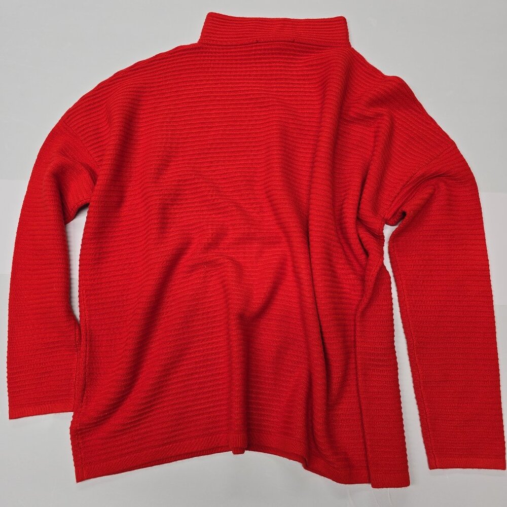 French Connection Lena High Mock Neck Riot Red Large Cozy Oversized‎ Sweater